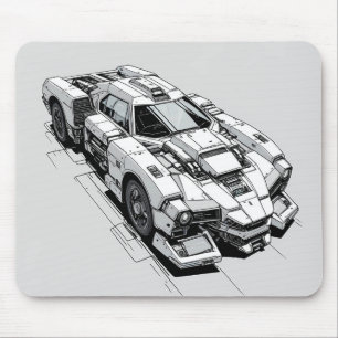 Cyberpunk Bläck Car Illustration Mouse Pad Musmatta