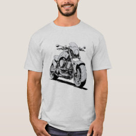 Cyberpunk Bläck Teckning i Futuristiska motorcykel T Shirt