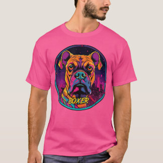 Cyberpunk Boxer Futuristiska Boxer Hund T Shirt
