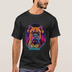 Cyberpunk Boxer Walking Klubb Futuristiska Hund T Shirt