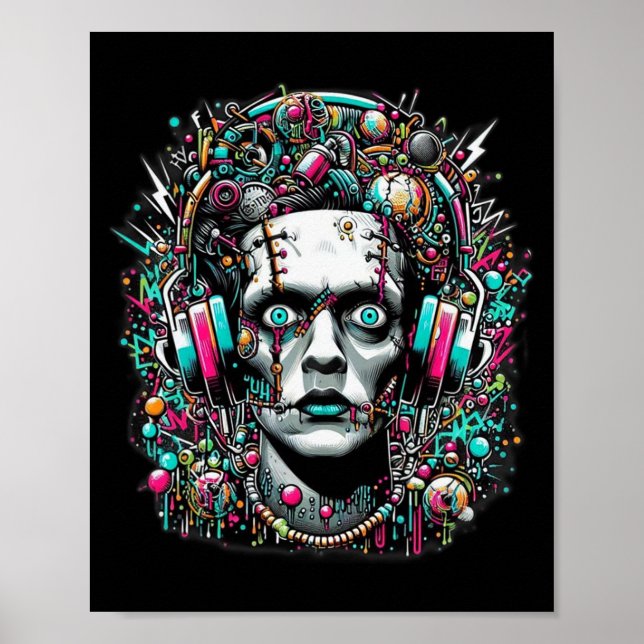 Cyberpunk Bride of Frankenstein Poster (Framsidan)