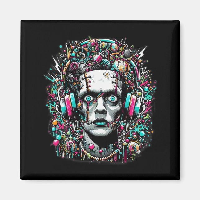 Cyberpunk Brud till Frankenstein  Magnet (Framsidan)