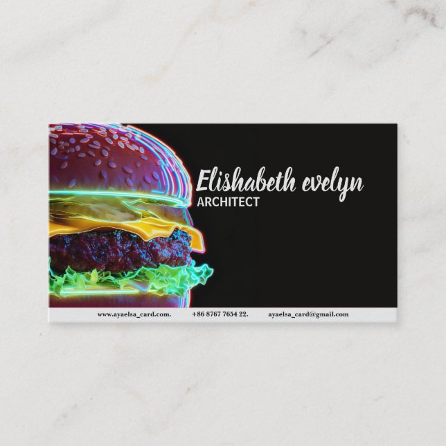 Cyberpunk Burger Glow f542 Visitkort (Framsida)