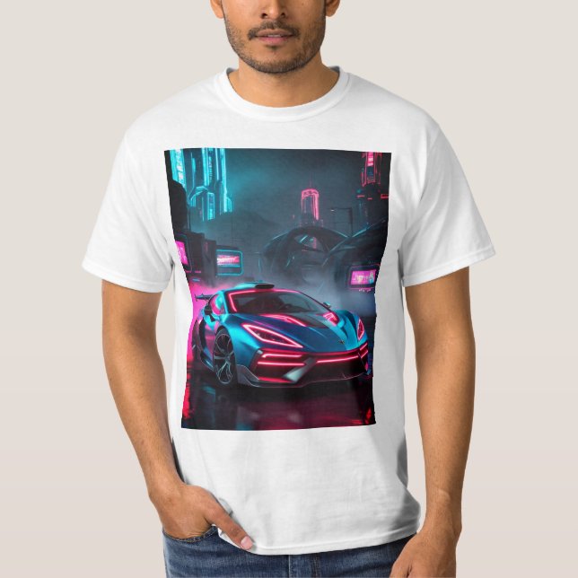 Cyberpunk Car T Shirt (Framsida)
