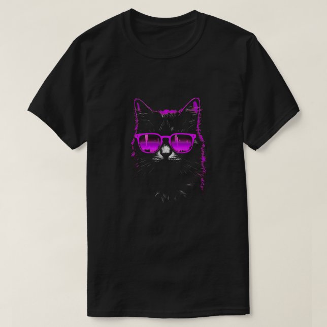 Cyberpunk Cat Design T Shirt (Design framsida)