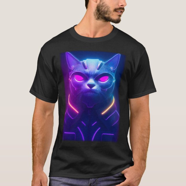 Cyberpunk Cat  Japanese Cat Aesthetic Streetwear   T Shirt (Framsida)