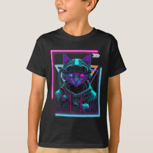 Cyberpunk Cat Kattunge Punker Futuristiska Cyber P T Shirt