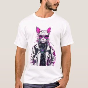 Cyberpunk Cat: Neon Outlaw T Shirt