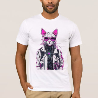 Cyberpunk Cat: Neon Outlaw T Shirt