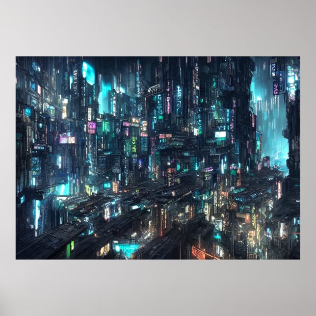 Cyberpunk City Future Poster (Framsidan)