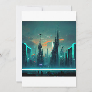 Cyberpunk City Inbjudningar