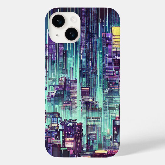 Cyberpunk City Phone Case (Baksida)