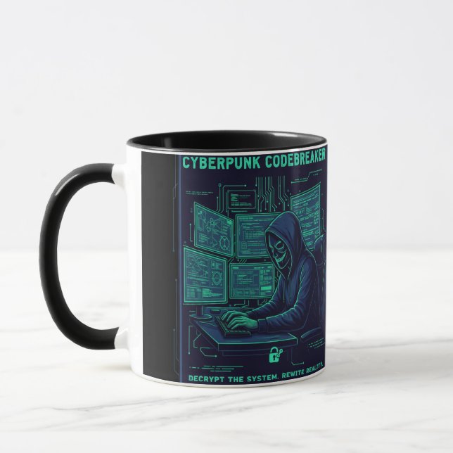 Cyberpunk Codebreaker Hacker Programmer Gaming Mugg (Vänster)