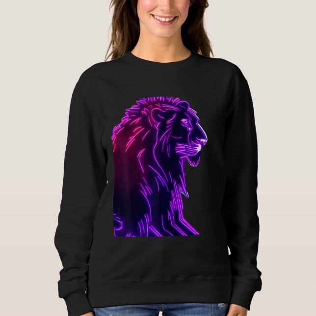 Cyberpunk Colorful Punk Leon Unique Purple Animal  T Shirt (Framsida)