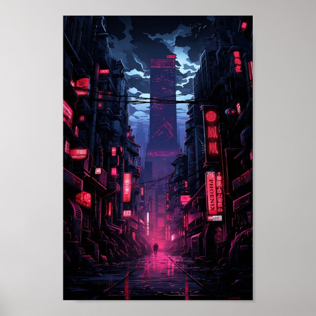Cyberpunk Corpo Torn Tokyo Poster (Framsidan)
