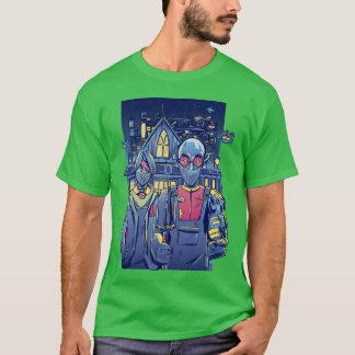 Cyberpunk Couple In City girl T Shirt