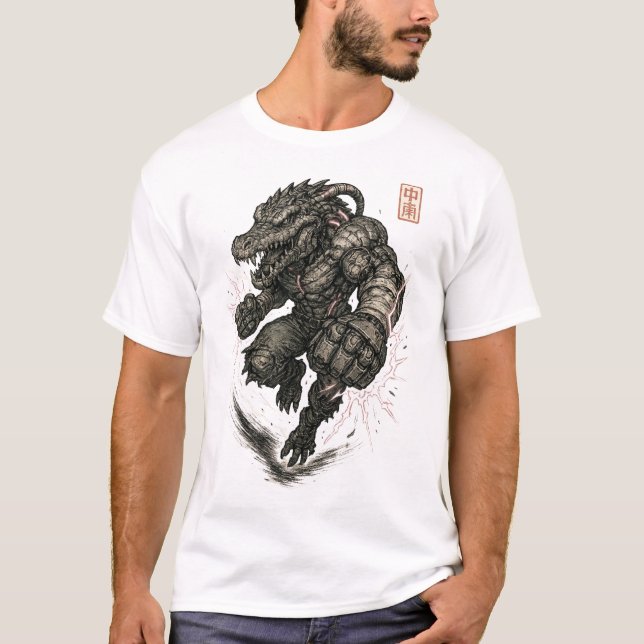 Cyberpunk Crokodile Hunter T Shirt (Framsida)