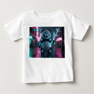 Cyberpunk Cyborg Panda i futuristiska Neo-Tokyo T Shirt