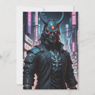 Cyberpunk Demon Samurai Inbjudningar