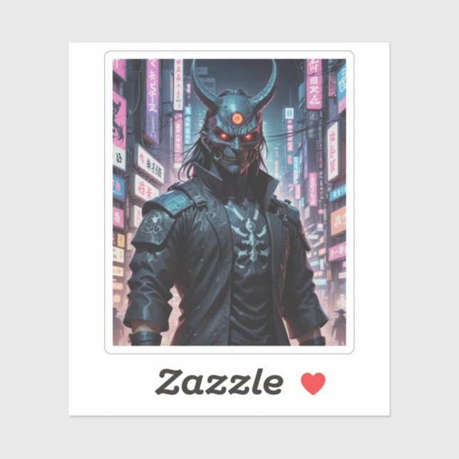 Cyberpunk Demon Samurai Klistermärken (Ark)
