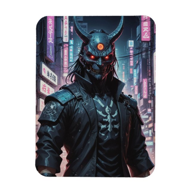 Cyberpunk Demon Samurai Magnet (Vertikal)