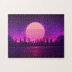 cyberpunk eletronic synthwave scifi rosa svart pussel