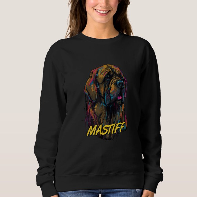 Cyberpunk English Mastiff Futuristic English Masti T Shirt (Framsida)