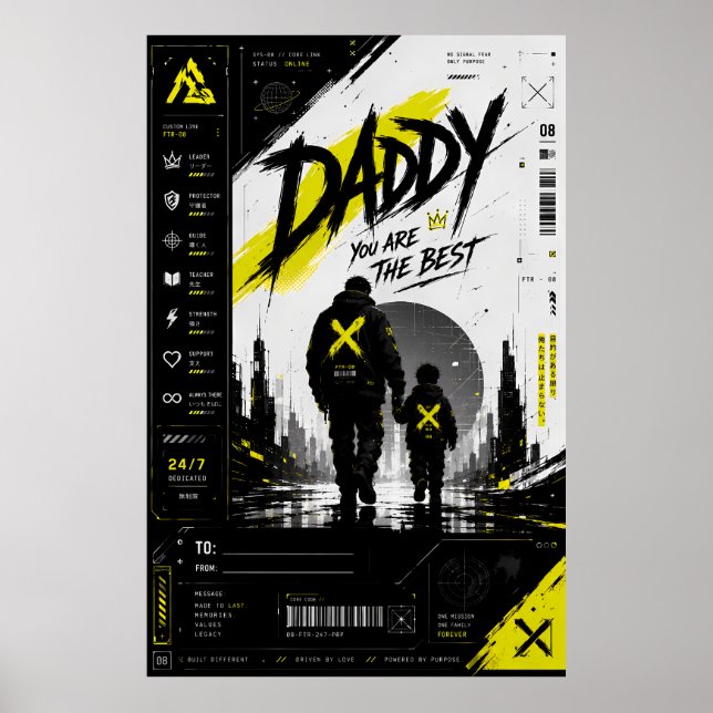Cyberpunk Fader Son anpassad Poster (Framsidan)