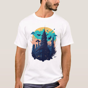 Cyberpunk, färgstad i Watercolor stil T Shirt