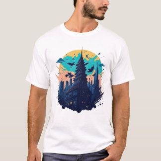 Cyberpunk, färgstad i Watercolor stil T Shirt