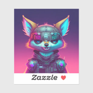 Cyberpunk Fox 2 Klistermärken