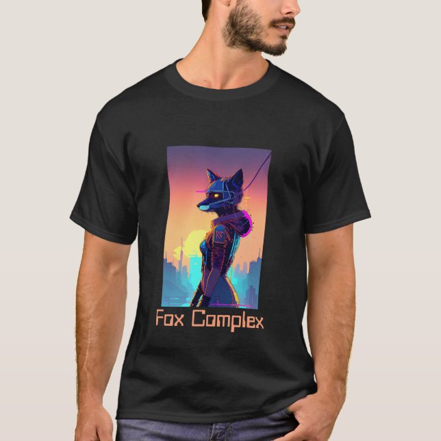 Cyberpunk Fox 2 T-Shirt (Framsida)