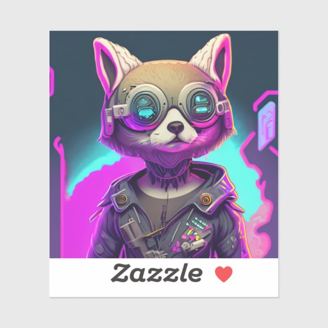 Cyberpunk Fox Klistermärken (Ark)