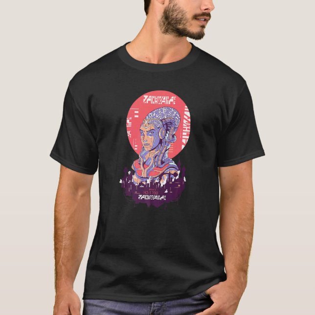 Cyberpunk Framtida Retro Paris T Shirt (Framsida)