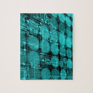 Cyberpunk Futuristiska Computer Technology Circuit Pussel