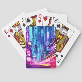 Cyberpunk Futuristiska Neon City Casinokort