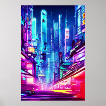 Cyberpunk Futuristiska Neon City