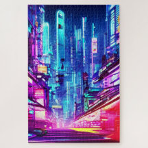 Cyberpunk Futuristiska Neon City