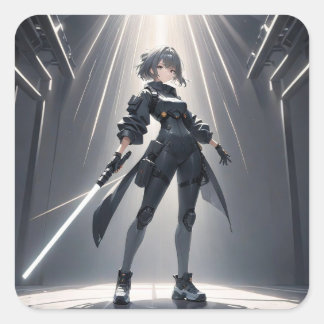 cyberpunk fyrkantigt klistermärke