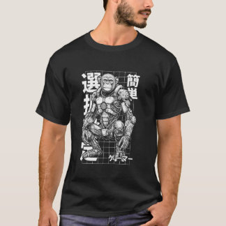 Cyberpunk Gamer Ape Cyber Enhanced Monkey Robot an T Shirt