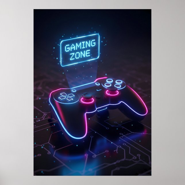 Cyberpunk Gaming Controller Poster (Framsidan)