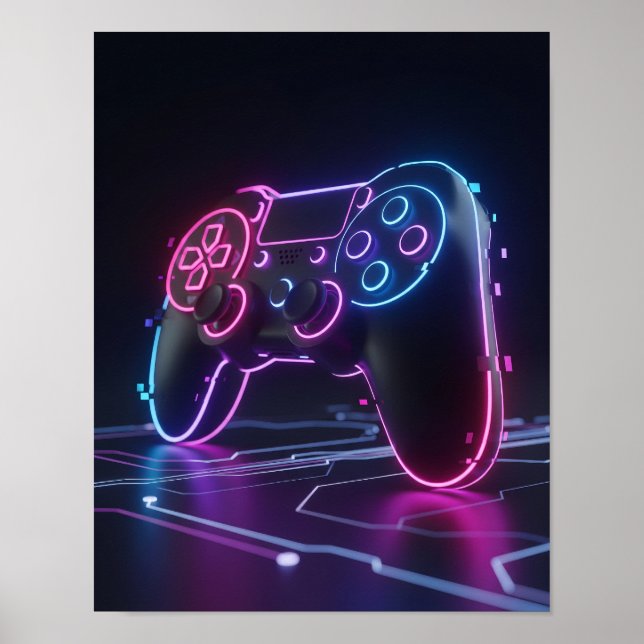 Cyberpunk Gaming Controller Poster (Framsidan)