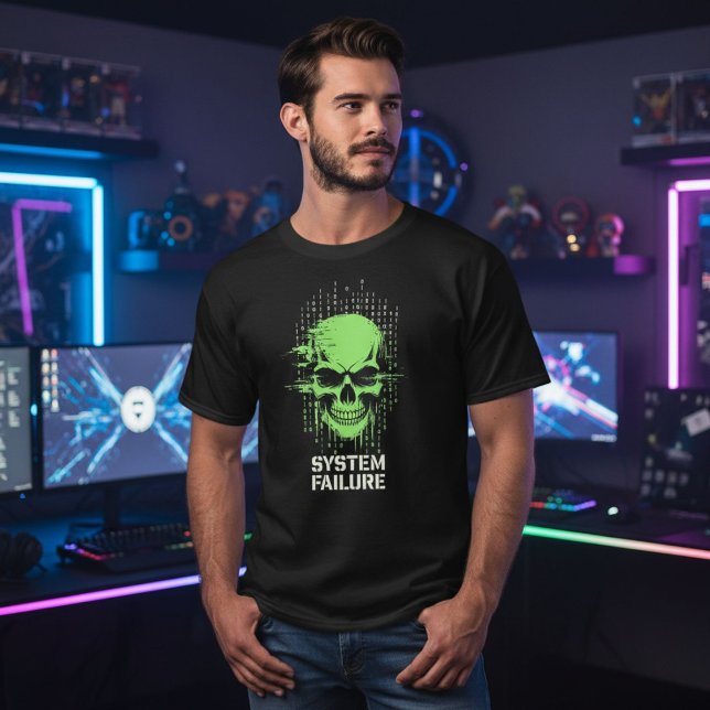 Cyberpunk Gaming Skulls T-Shirt | Neon Gamer Skull (Skapare uppladdad)