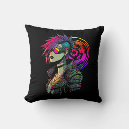 Cyberpunk Girl Kudde