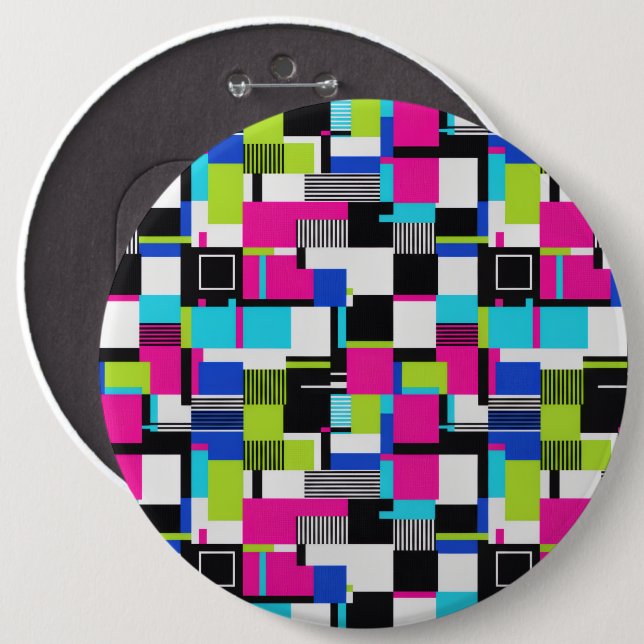 Cyberpunk Glitch Art Neon Enamel Pin Knapp (Framsida & baksida)