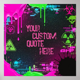 Cyberpunk Glitch Biohazard Personlig Citote Art Poster