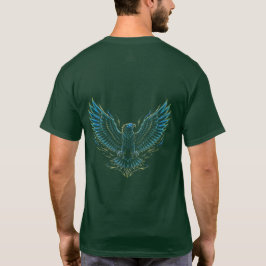 Cyberpunk Glitch Eagle Bakre Tryck T-Shirt