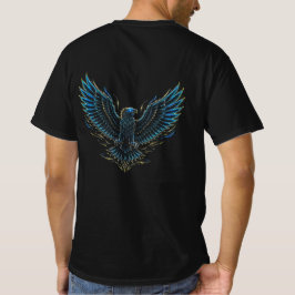 Cyberpunk Glitch Eagle Fram Back T-shirt