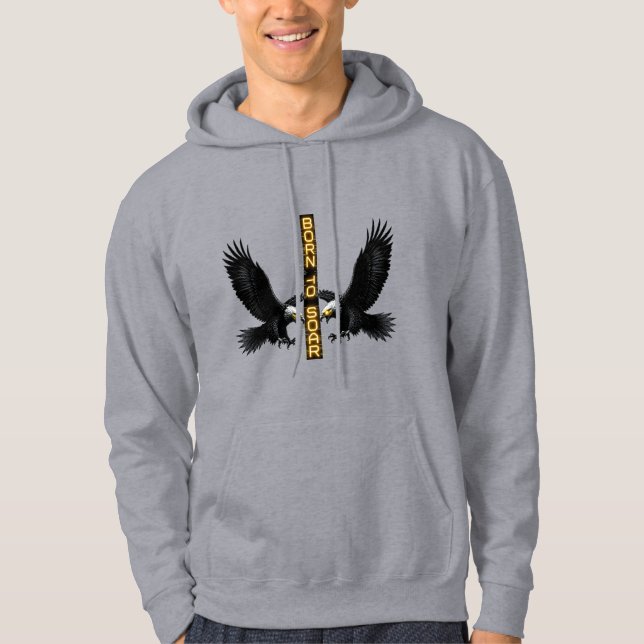 Cyberpunk Glitch Eagle Tröja Hoodie (Framsida)