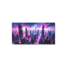 Cyberpunk Glöd Abstrakt Stadsscen